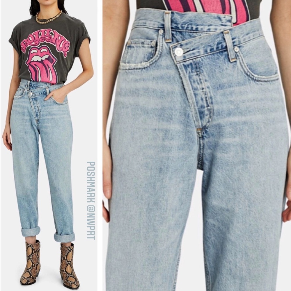 AGOLDE ☆ Criss Cross Crossover High Rise Straight Leg Jeans 25 26 27